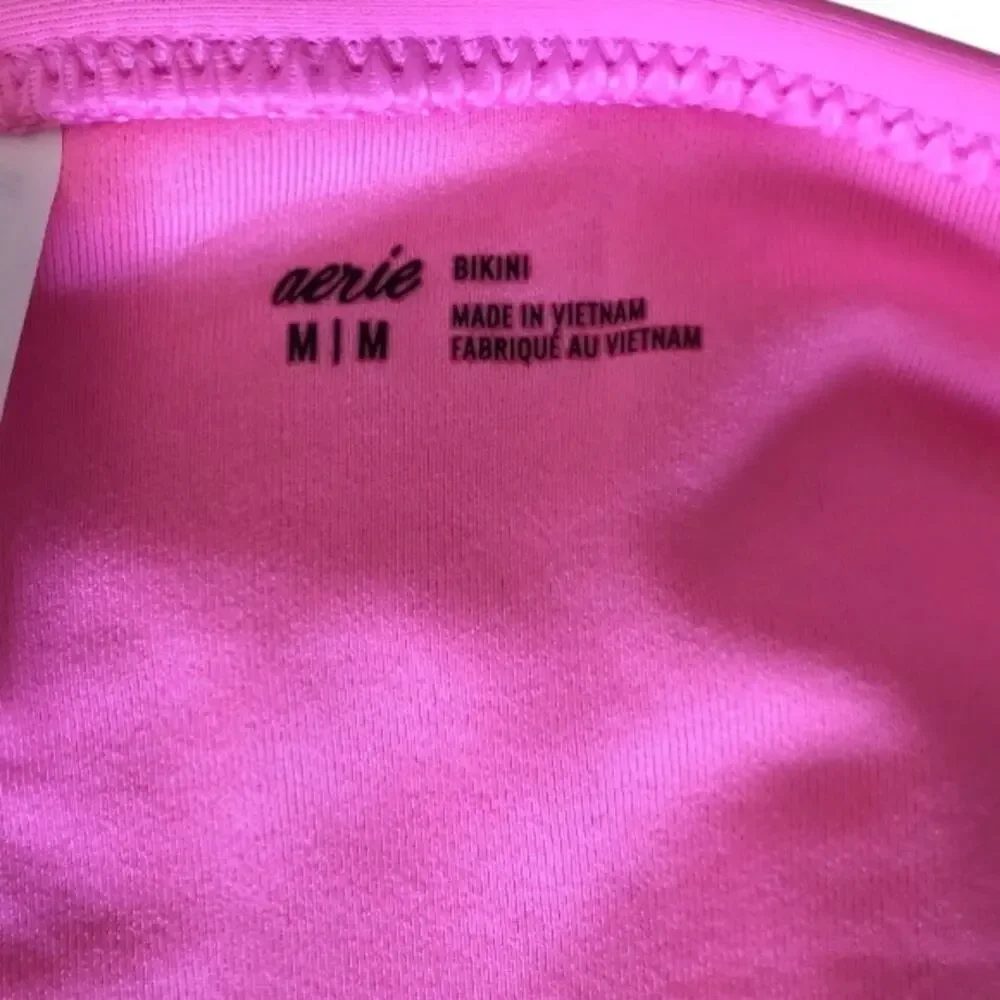 Aerie NWT Sleek Stylish Full Coverage Bold Hot Pink Shade Bikini Bottom Medium